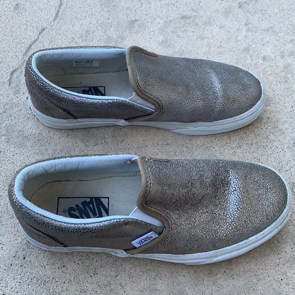 Vans Gold Shimmer Slip on Sneaker Women's Size 6.5 - Picture 4 of 9